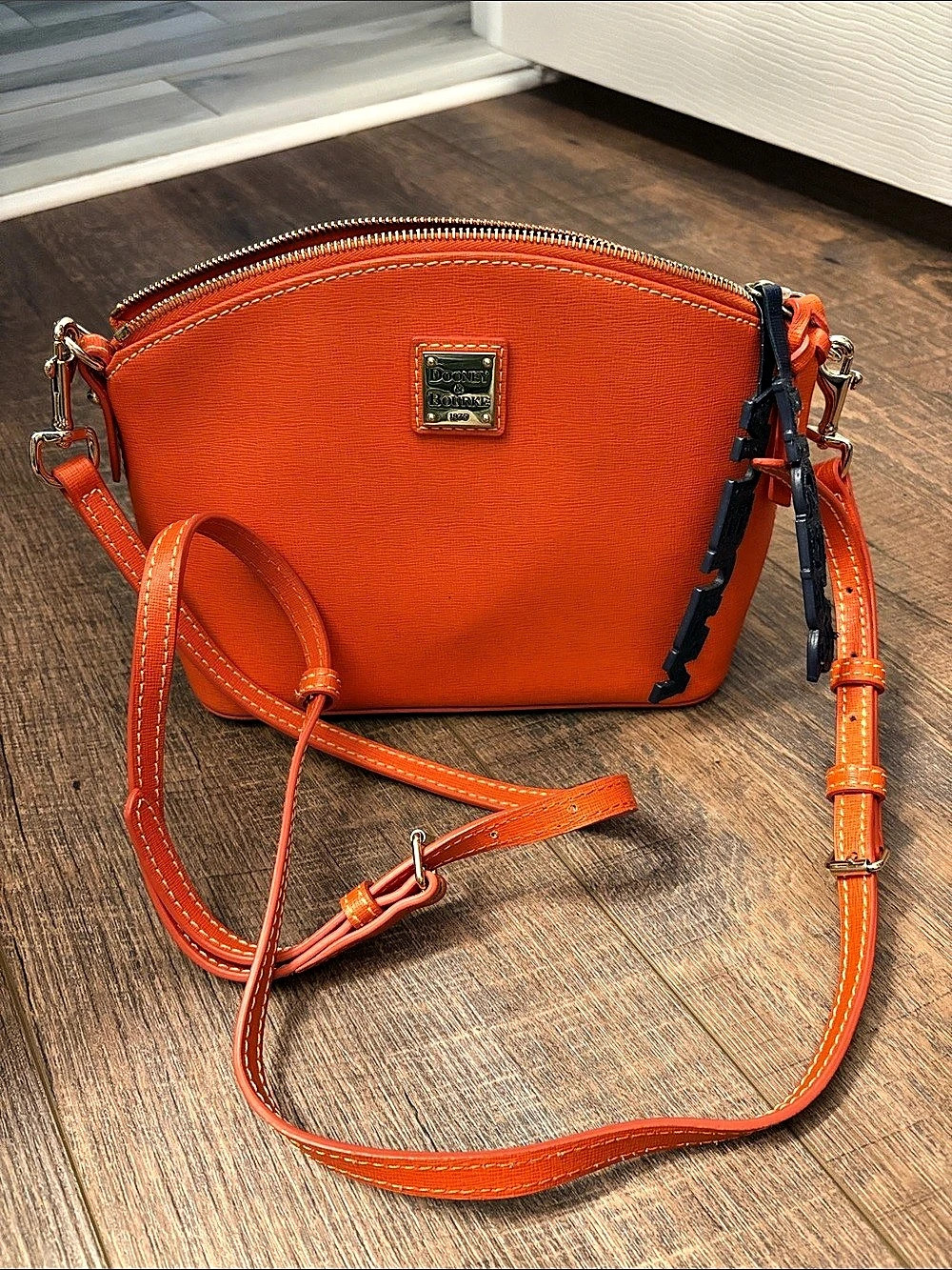 Dooney & Bourke Saffiano Small Zip Crossbody Orange & Blue